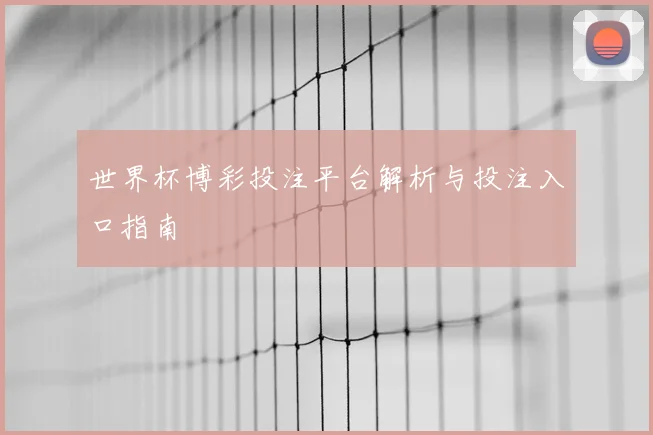 世界杯博彩投注平台解析与投注入口指南